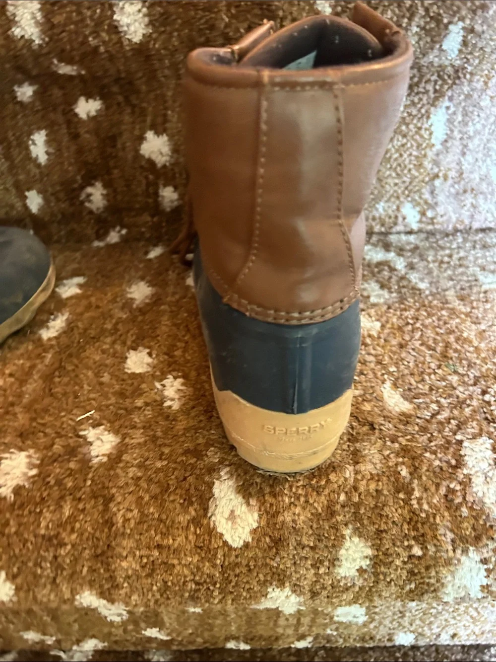Sperry Brown and Navy Kids Duck Boots Boys 5